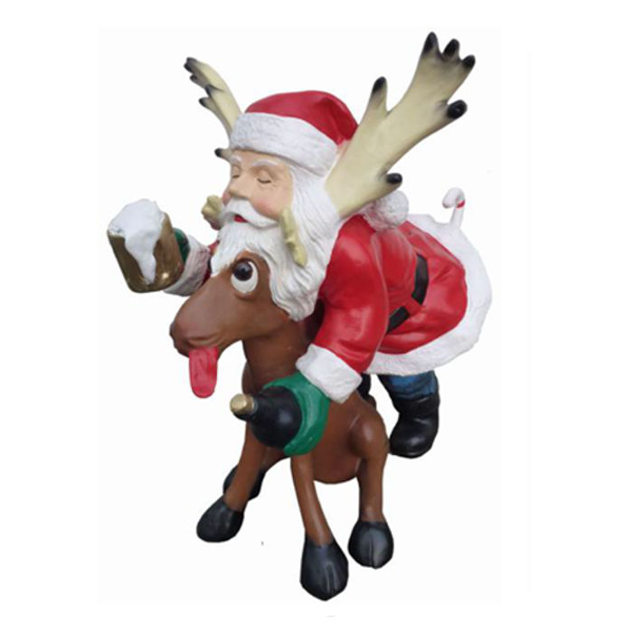 Weichnachten Rudolf Renntier Figur Statue Weihnachtsmann Figuren Dekoration Neu