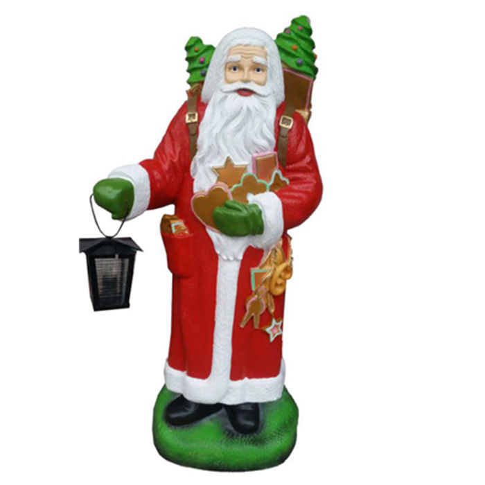Weihnachtsmann Figur Statue Aussenleuchte Dekoration Nikolaus Skulptur 92cm Neu