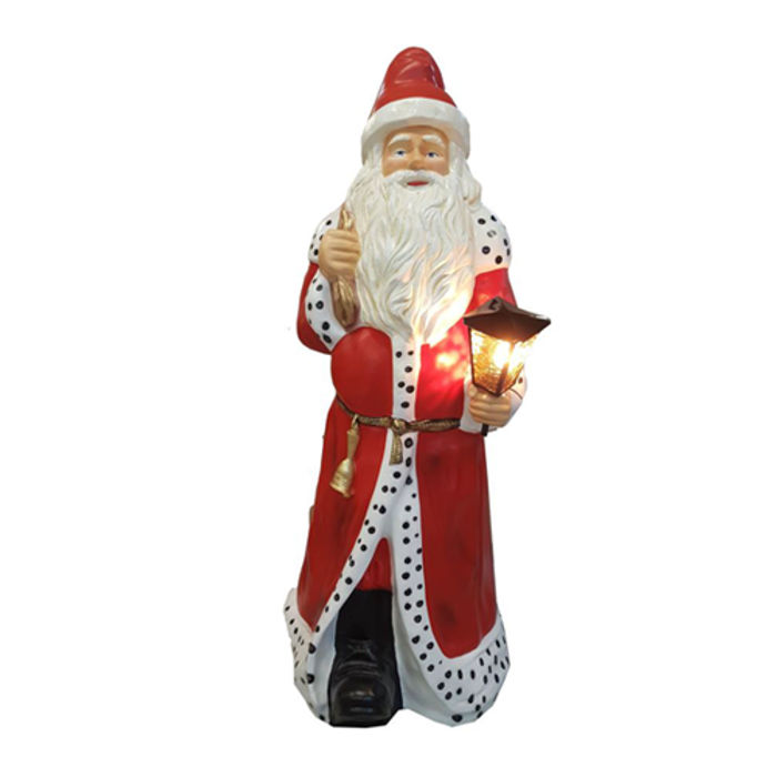 Weihnachtsmann Figur Statue Aussenleuchte Dekoration Nikolaus Skulptur 190cm Neu