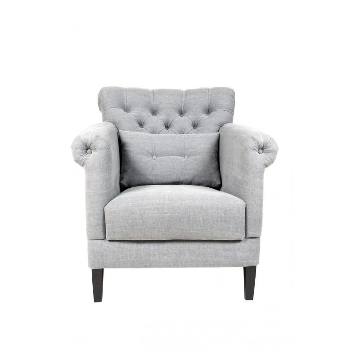 Sessel Club Lounge Designer Stuhl Polster Sofa 1 Sitzer Relax Fernseh Grau Neu