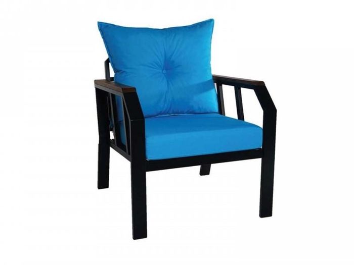 Sessel Einzelsofa Eisenrahmen Stuhl Loungesessel Mit Kissen Metallrahmen