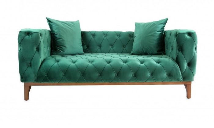 Modern Sofa 2 Sitzer Mini Sofa Kleines Couch mit Kissen Chesterfield Couchen