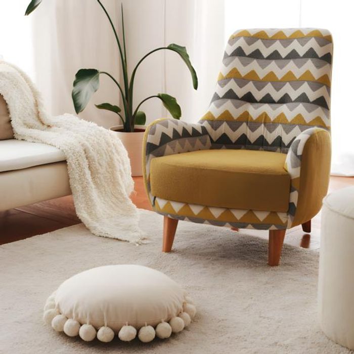 Sessel Polstersessel Einsitzer Wohnzimmer Sitzer Stoff GelbModerne