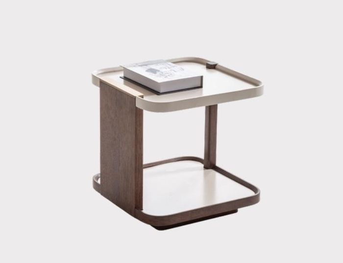 Brauner Quadratischer Beistelltisch Wohnzimmertisch Designer Sofatisch