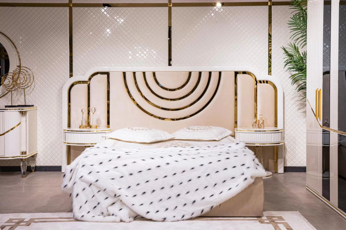 Modern Schlafzimmer Set Bett + 2x Nachttische Design Möbel 3 tlg. Neu