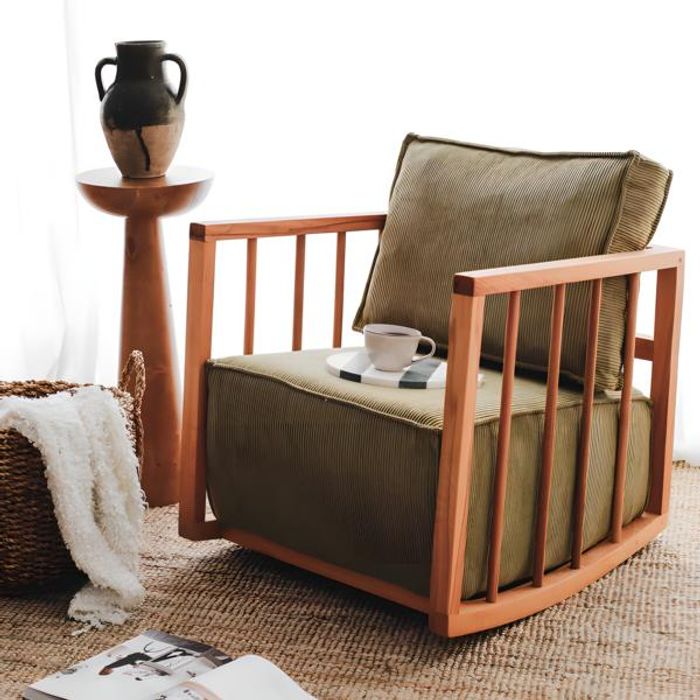 Polstersessel Sessel Wohnzimmer Stoff Grün Einsitzer Sitzer Design