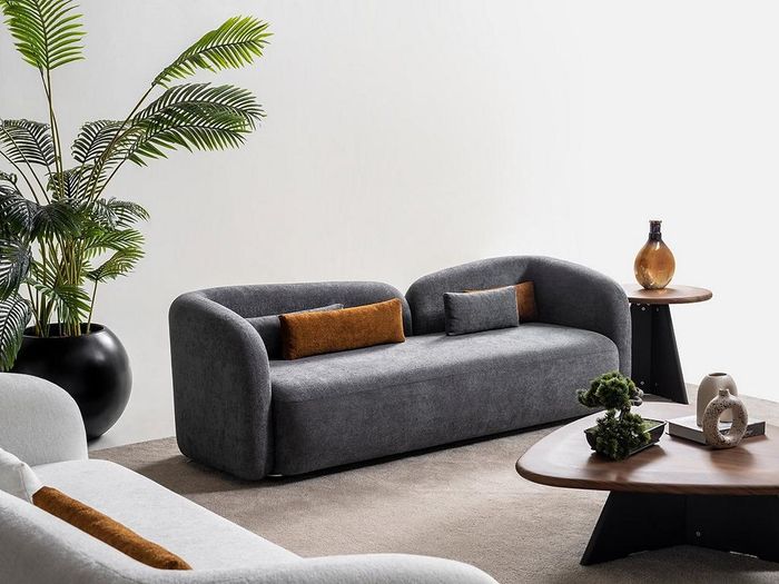 Wohnzimmer Sofa 3 Sitzer Designer Couch Polster Sofas Stoff Textil Neu