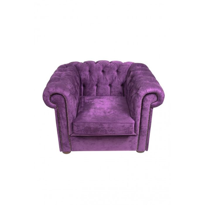 Chesterfield Sessel Couch Polster 1 Sitzer Samt Design Couchen Sofas Textil Neu