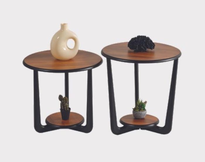 Runder Couchtisch-Set Designer Holz Beistelltische Wohnzimmer Möbel