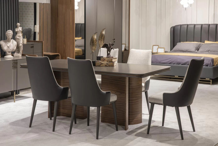 Esszimmer Set Luxus 6x Stühle Esstisch Essgruppe Garnitur Lehnstühle Modern