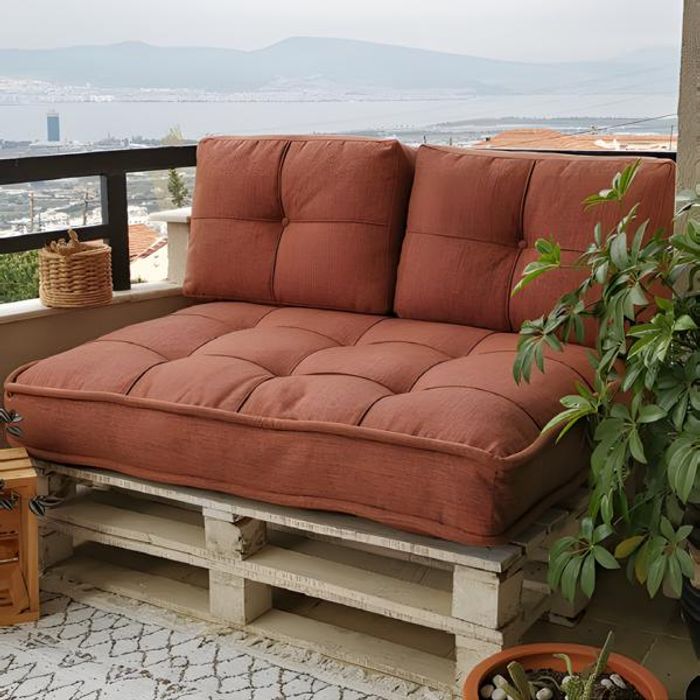 Couch Sofakissen Sofa Polstersofa Stoffsofa Braun Moderne Wohnzimmer