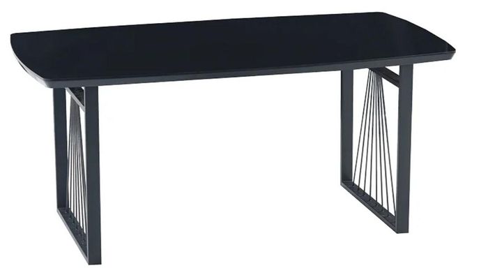 Designer Esstisch schwarz komfortable Esszimmermöbel Holztischplatte
