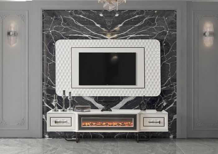 Kamin Sideboard Fernseher Ständer rtv Kommode 2tlg. Wohnwand tv board wand