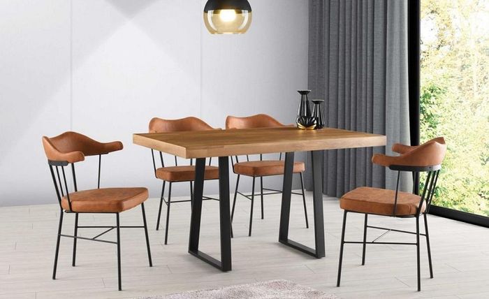 Essecke Komplette Esszimmer Tisch Esstisch Stühle 5tlg Braun Holztisch