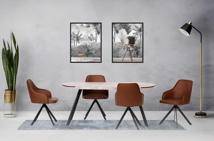 Essgruppe Essecke Esstisch Stühle Gruppe 5tlg Esszimmer Braun Tisch