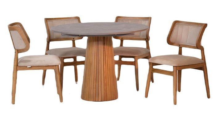 Komplette Esszimmer Essgruppe Tisch Essecke Esstisch Stühle 5tlg Braun