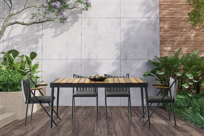 Komplette Esszimmer Tisch Essecke Esstisch Stühle 7tlg Grau Holztisch