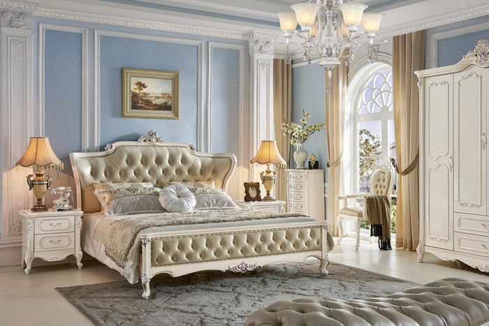 Chesterfield Schlafzimmer Sets Komplettes 6tlg. Köngliche Barock Möbel Bett Neu