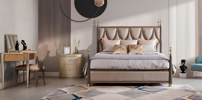 Bett 2x Nachttisch 3 tlg Schlafzimmer Set Design Modern Luxus Klassische Möbel