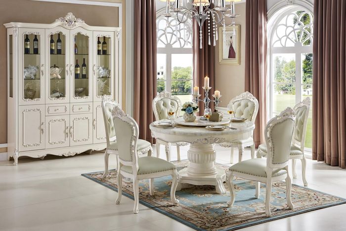 Design Rund Tisch 6x Sessel Stühle Ess Zimmer Sitz Echtholz Garnitur