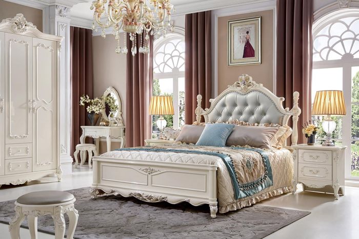 Chesterfield Schlafzimmer Komplettes Set 7tlg. Köngliche Barock Möbel Bett Neu