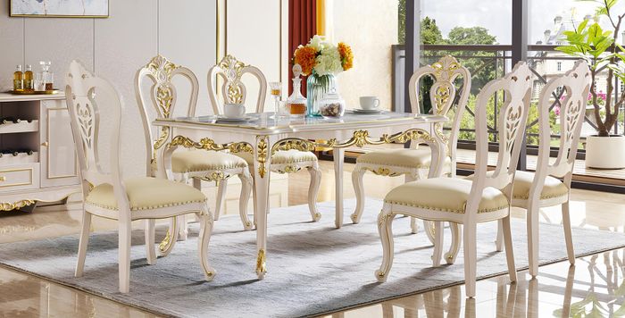 Esstisch 6x Stühle Esszimmer Set Essgruppe Klassischer Tisch 7tlg Set Stuhl neu