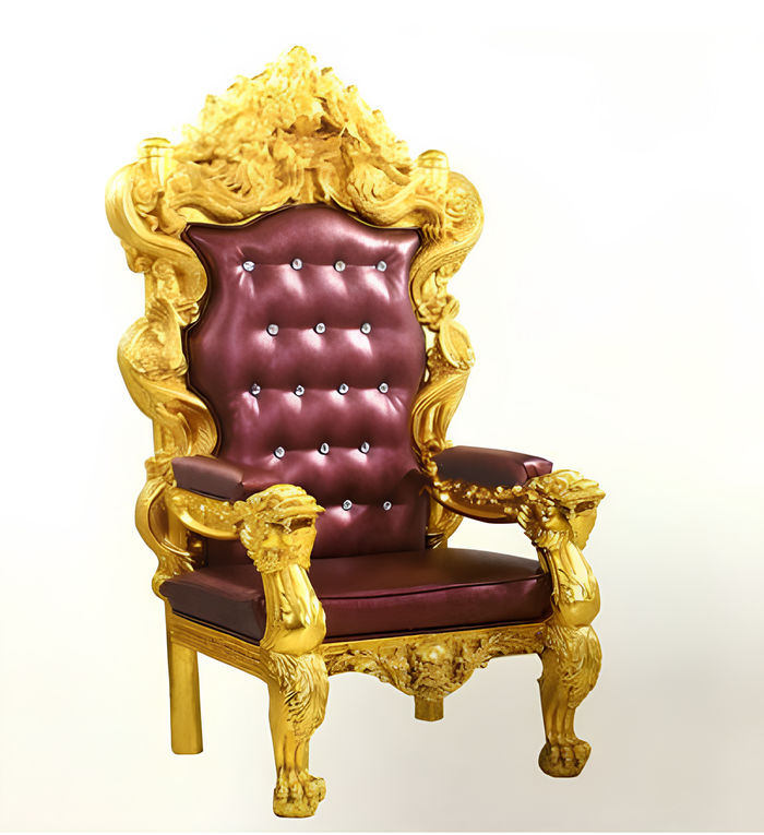 Thron Sessel Königlicher Polster Chesterfield Samt 1 Sitzer Antik Stil Stühle