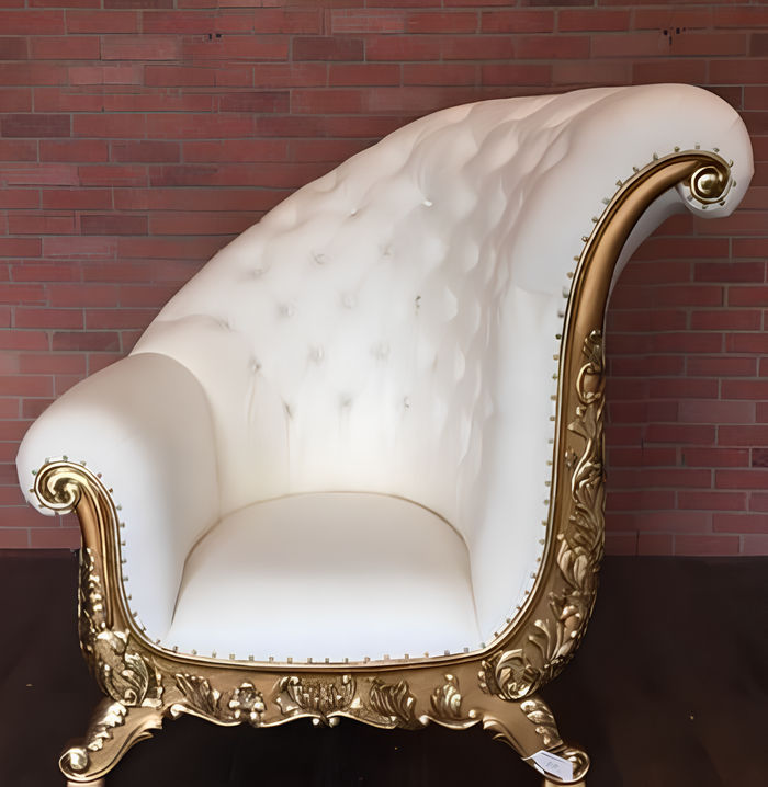 Thron Sessel Königlicher Polster Chesterfield Samt 1 Sitzer Antik Stil Stühle