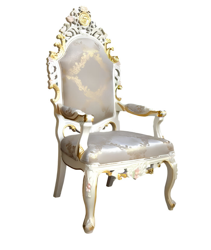 Stuhl Thron Sessel Set Esszimmer Designer Holz Antik Stil Barock Rokoko Möbel