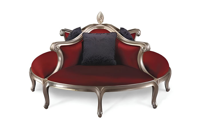Rund Sofa Polster Couch Polster Chesterfield Samt 4 Sitzer Antik Stil Sessel Neu