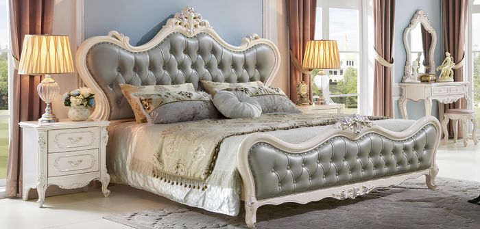 Bett Nachttisch 3 tlg. Schlafzimmer Set Modern Luxus Betten Gruppe Echtholz
