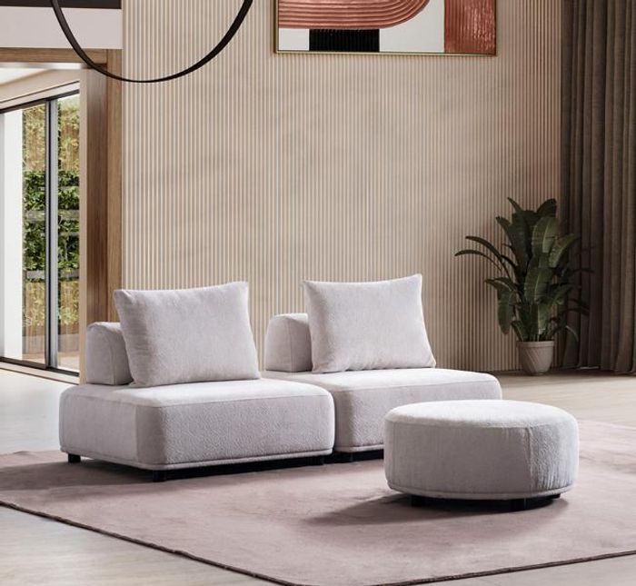 Wohnzimmer Designer Garnitur Model Sofa Polster Sessel Set 3tlg