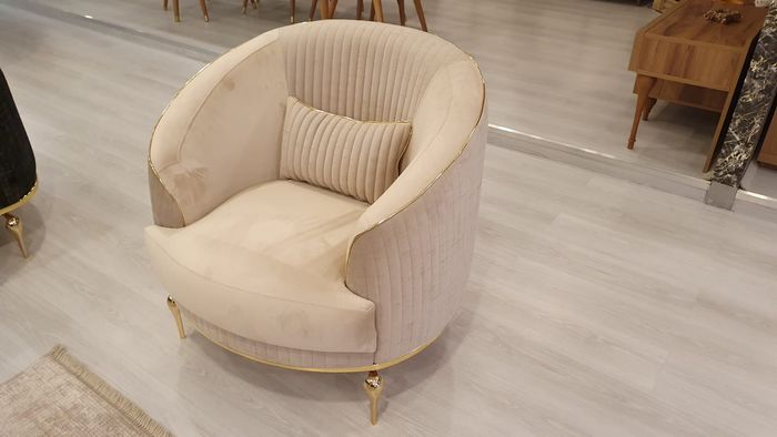 Luxus Sessel Wohnzimmer Beige Sessel Gepolstertes Moderner Club Relax