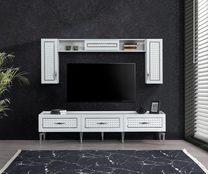 Wohnzimmer Wohnwand Hochglanz Wohnwände Schrank Moderne Möbel 3tlg