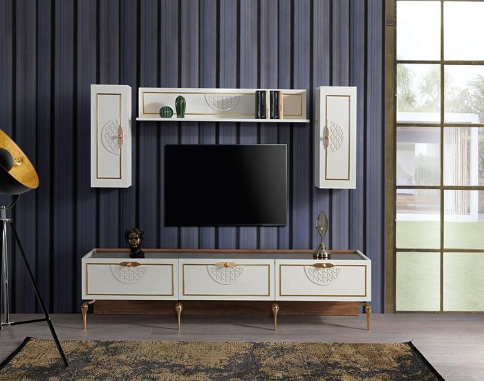 Wohnzimmer Sideboard Wohnwände Schränke Regal Schrank Design 3tlg Neu