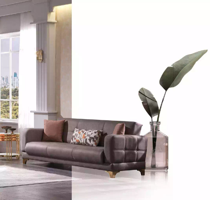 Designer Sofa Rosa 3-Sitzer Designer Wohnzimmer Couch Textil Möbel Couchen