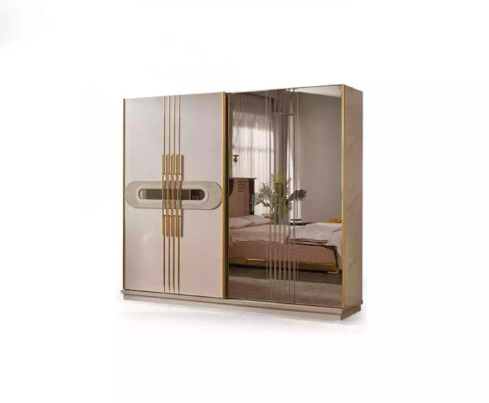 Luxus Kleiderschrank Universal Kleiderschrank Beige Schrank 250cm Schränke