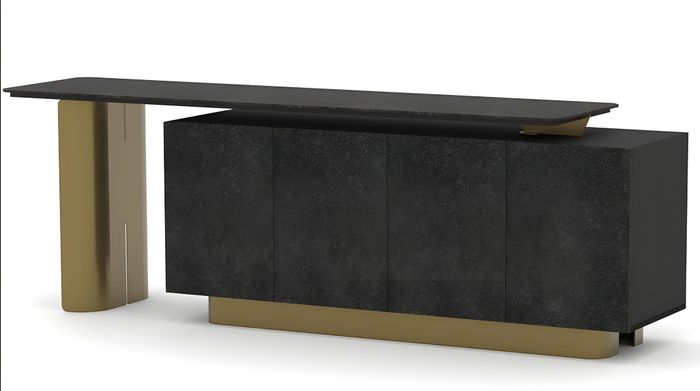 Luxus Sideboard Büroschrank Anrichte Beistellschrank Arbeitszimmer Gold