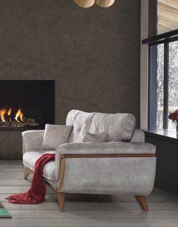 Luxus Dreisitzer Moderne Couch Polster Möbel Graue Couchen Sofas Stoff Textil