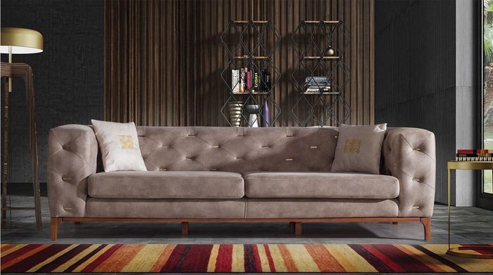 Sofa Couch 3 Sitz Polster Wohnzimmer Couchen Neu Designer Möbel Taupe Luxus