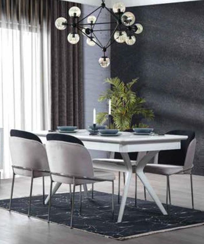 Esstisch Gruppe 4x Stühle Essgarnitur Essgruppen Stuhl Set Tisch 5tlg. Set Neu
