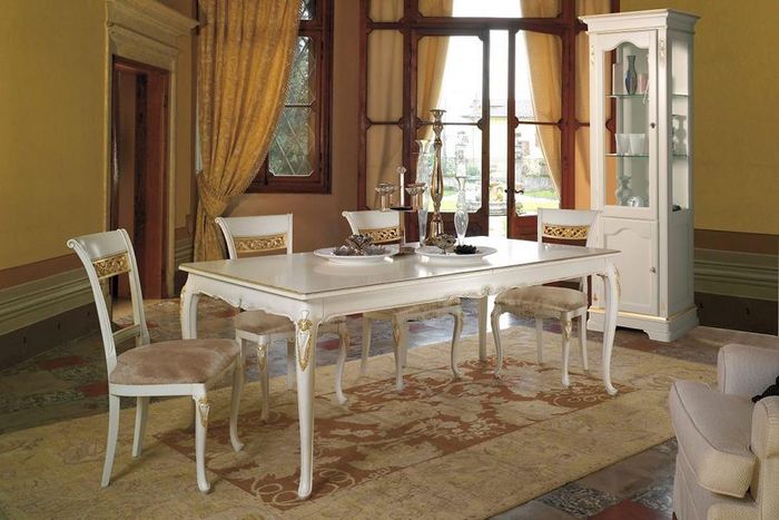 Esszimmer Garnitur Set5tlg Esstisch 4x Stühle Modern italienische Möbel Lux Neu