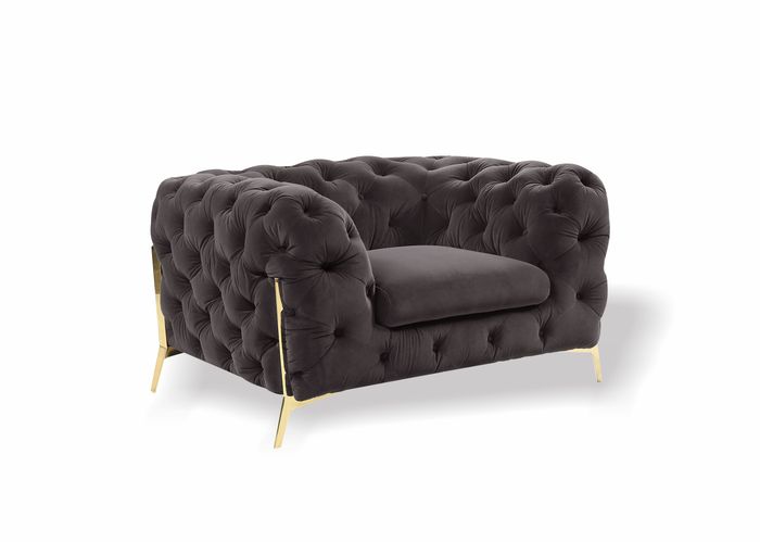 Chesterfield Sessel 1 Sitzer Couch Polster Sofas Couchen Garnitur in Samt Neu
