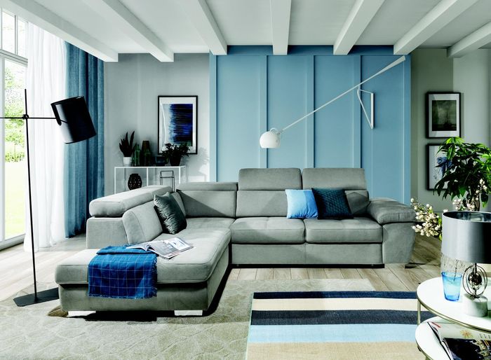 Ecksofa Wohnlandschaft Sofa Couche Polster Eck Sofas Garnitur Textil Designer