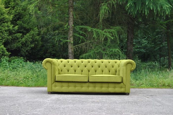 Chesterfield 2 Seater Couch Upholstery Textile Velvet Couch Living Room Sofa