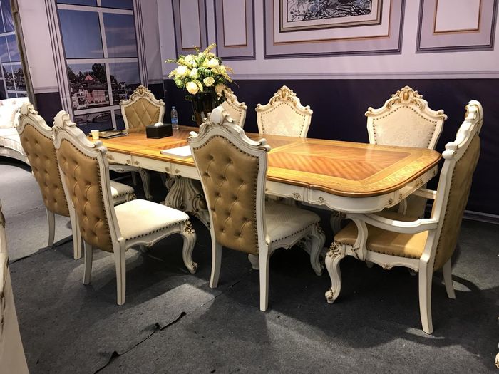 Furniture Table 8x Chair Sets Dining Room Set Wood Complete Baroque Rococo Group