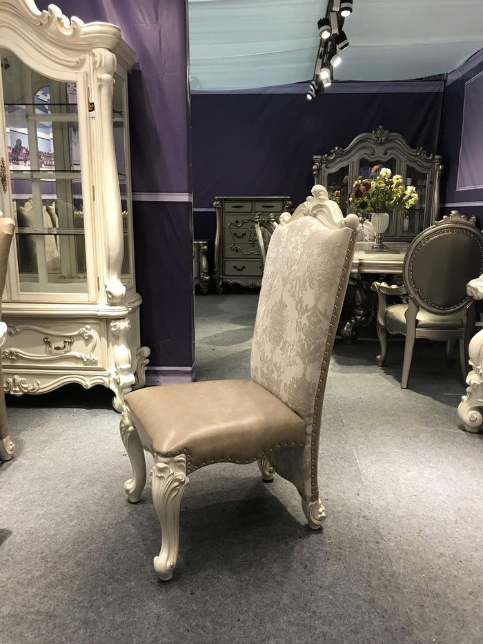 Chair Dining Room New Wooden Antique Style Baroque Rococo Leather Dining Chair
