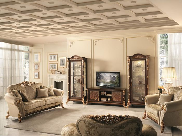 Classic Wall Unit Showcase Chest of Drawers TV Stand Baroque Rococo Italy
