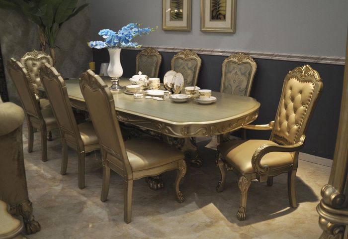 High Quality Royal Dining Table 6x Chair Complete Dining Room Table 7 Pieces Set