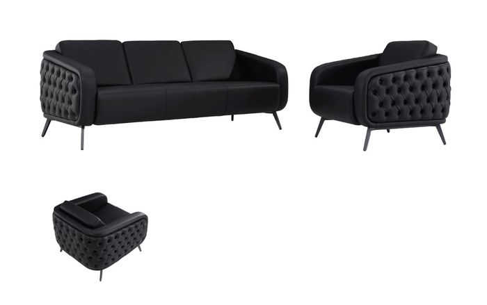 Sofa 3 Sitzer Sofagarnitur Sofa 2x Sessel Elegante Design Möbel Couchen